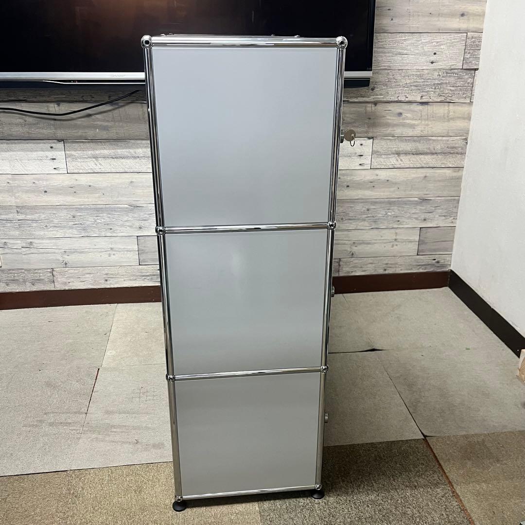 ★〜12/4迄★USMハラー 鍵付 ガラス扉 ２列３段 , lightgray