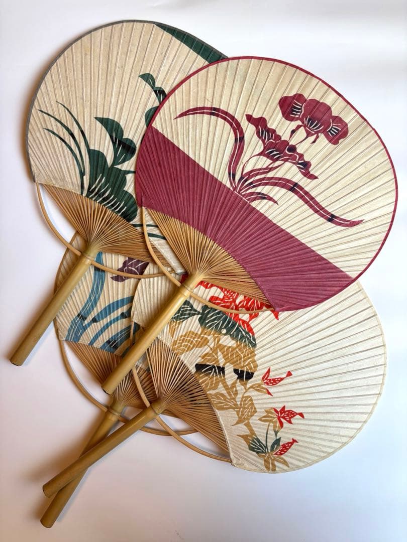 芹沢銈介　型染うちわ　4種　ビンテージ　民藝　団扇