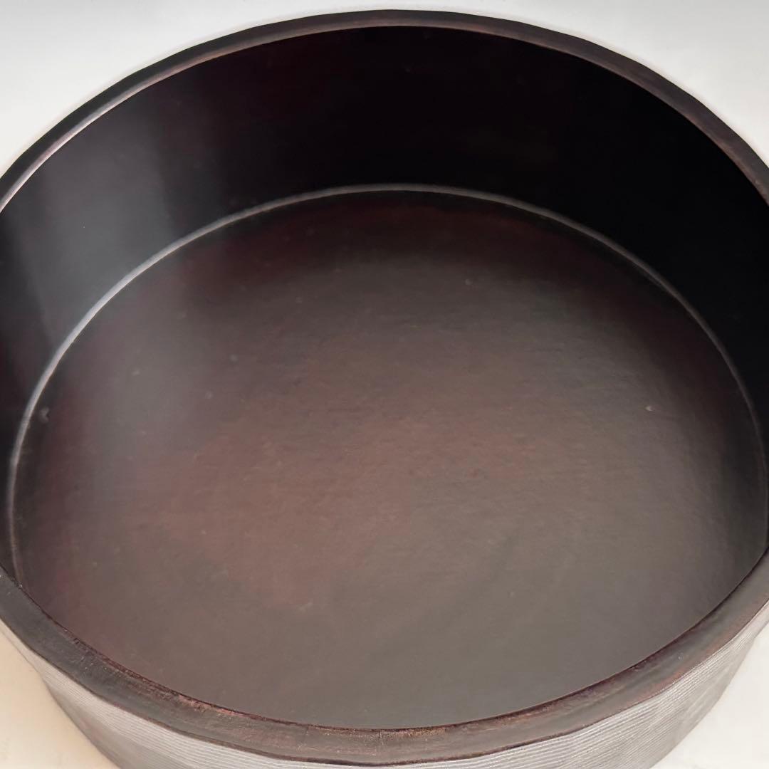 茶道具　黒一閑塗　丸手付　煙草盆　宗明　共箱　山中塗　宗旦好　茶会　茶事