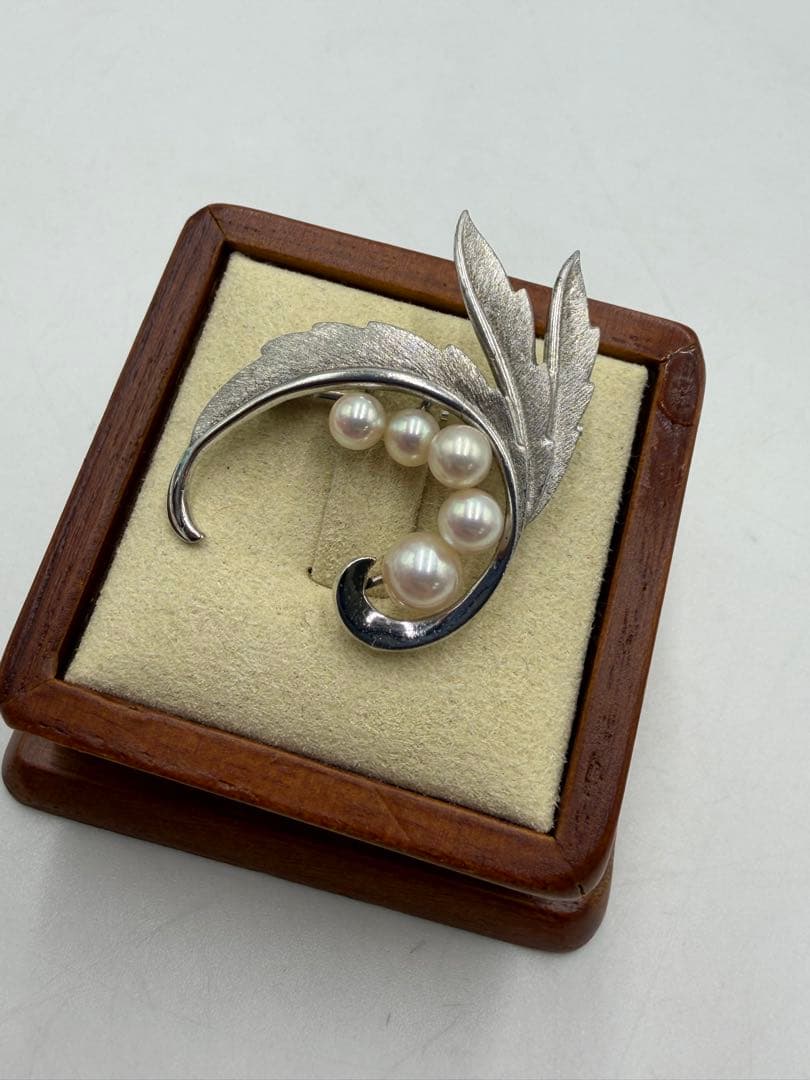 MIKIMOTOパールブローチ 本真珠ブローチ　silver ヴィンテージ