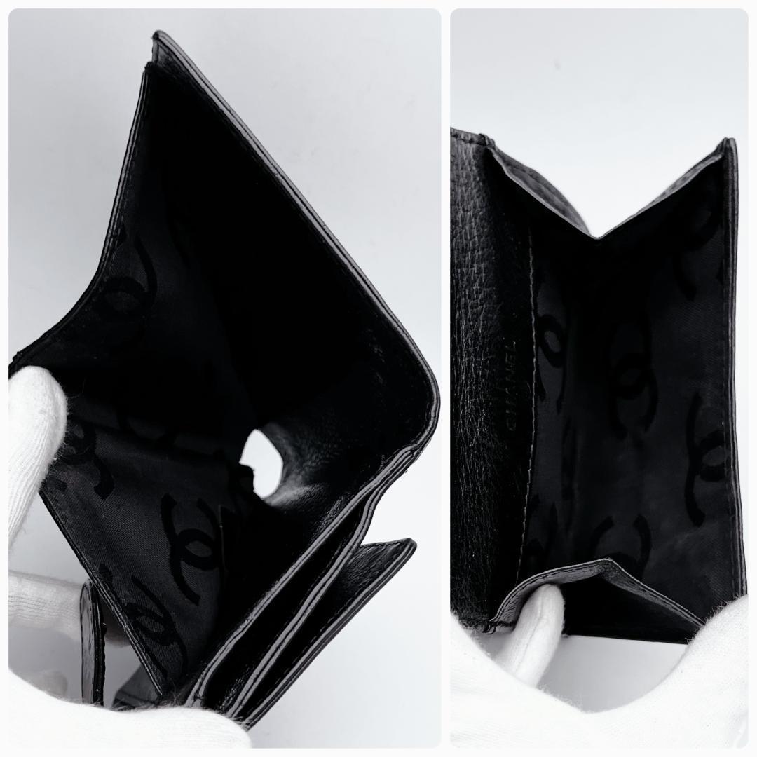 箱無し！即決フォロー割！シャネル ワイルドステッチ カーフ財布正規保証2416.