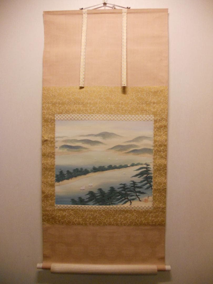 掛け軸 一泉 天の橋立 絹本 希少 軸装 茶道具 掛軸 美品 です。