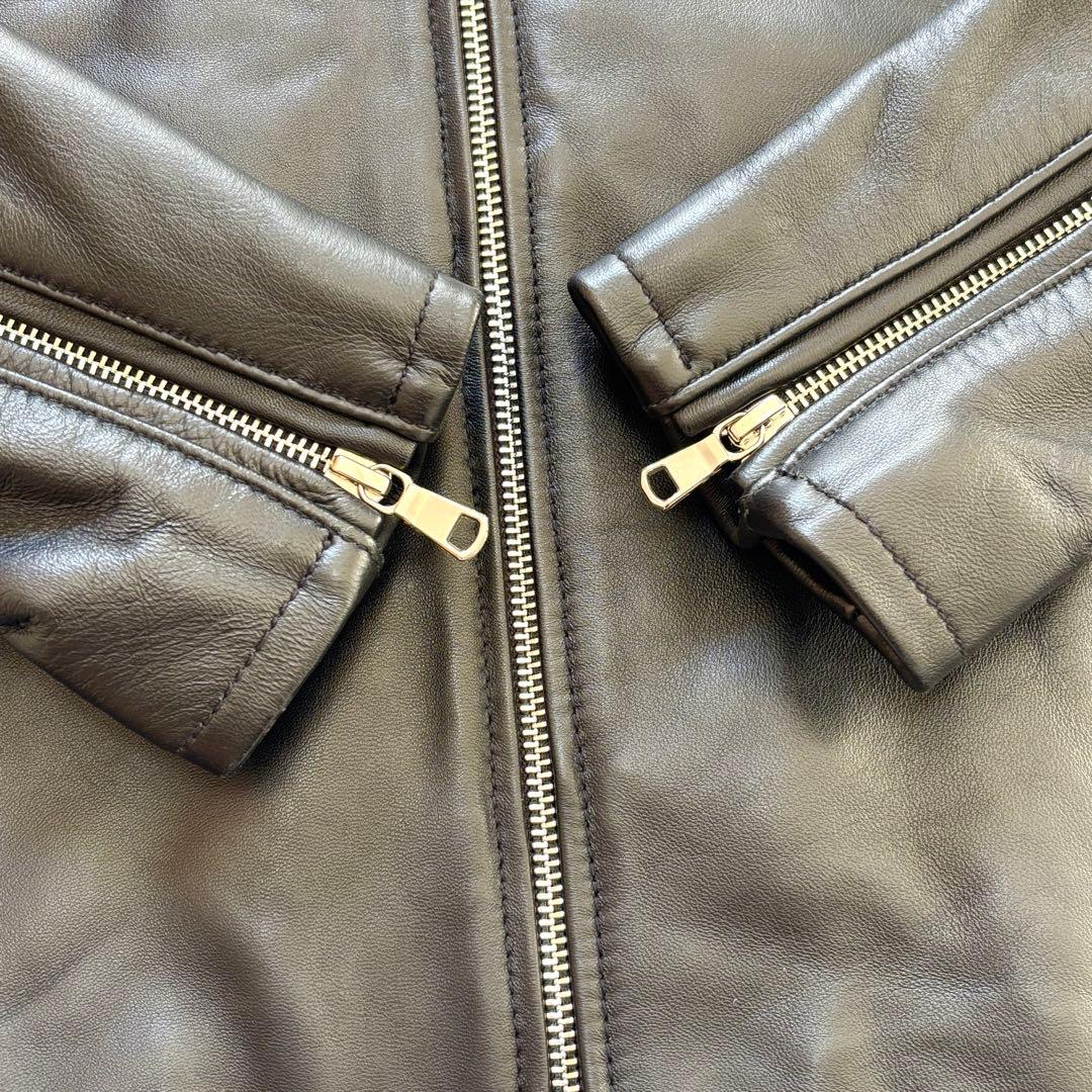 【タグ付未使用】羊革 ユナイテッドアローズ シングルライダースジャケット 黒