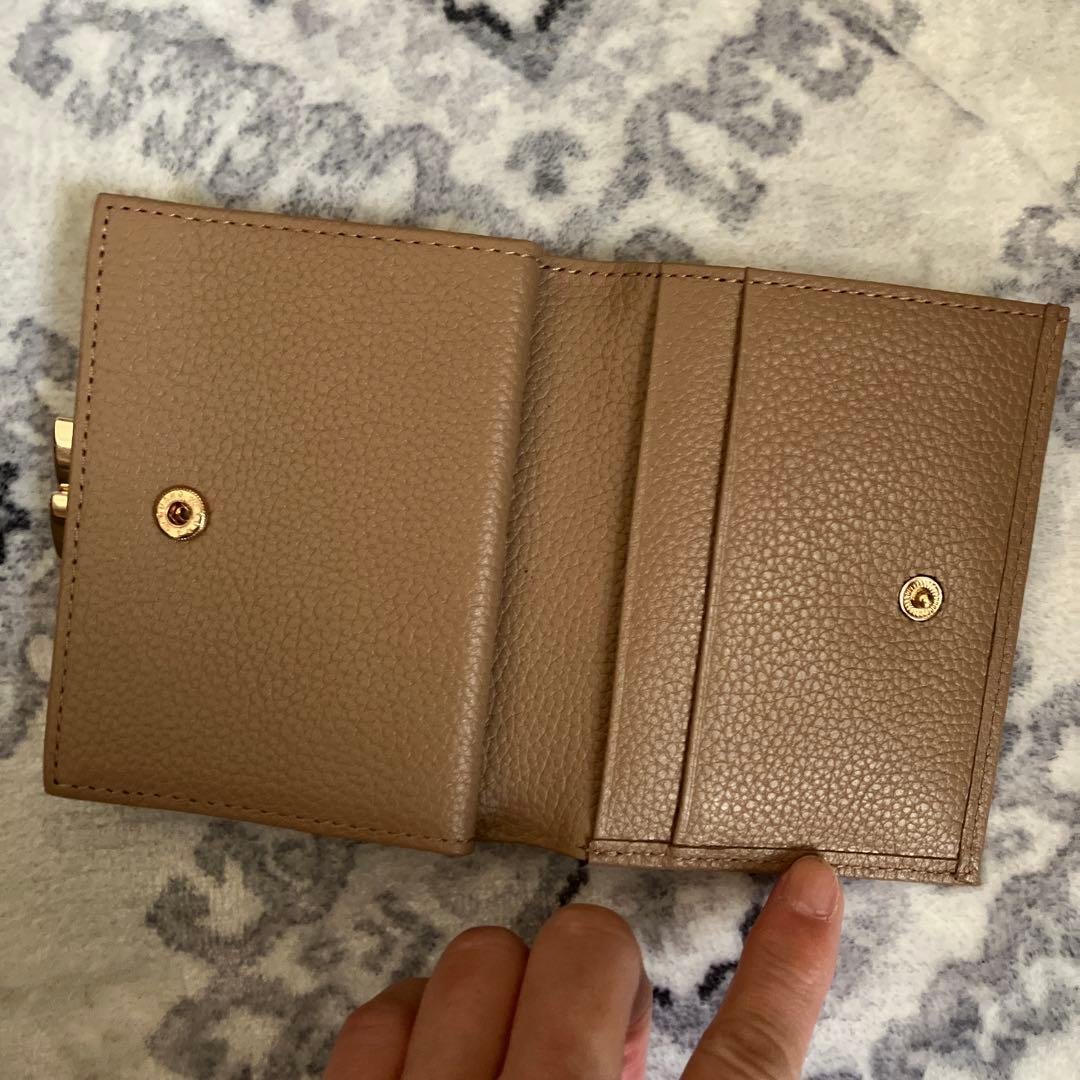 皇居　本革がま口財布　モカブラウン