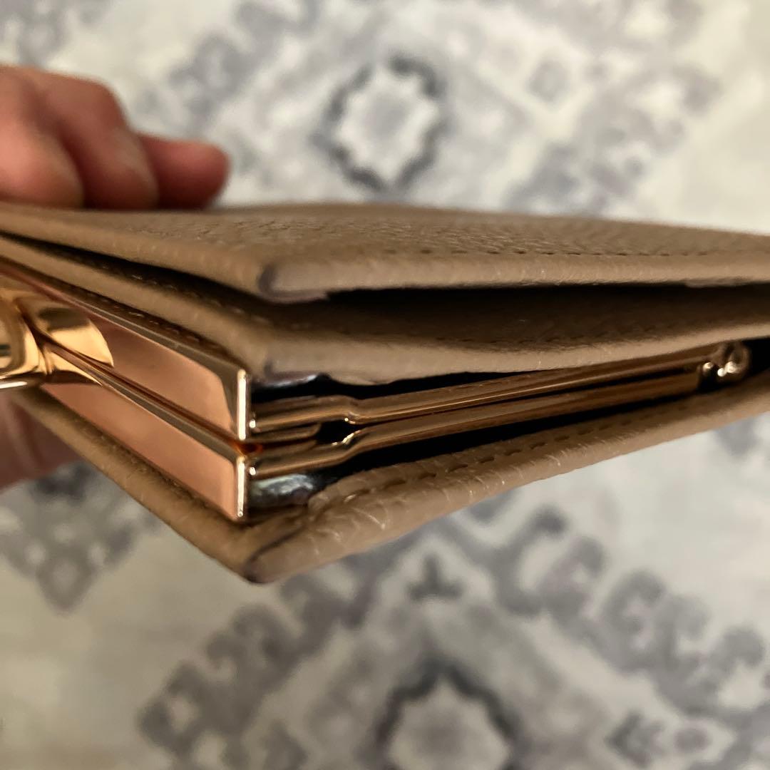 皇居　本革がま口財布　モカブラウン