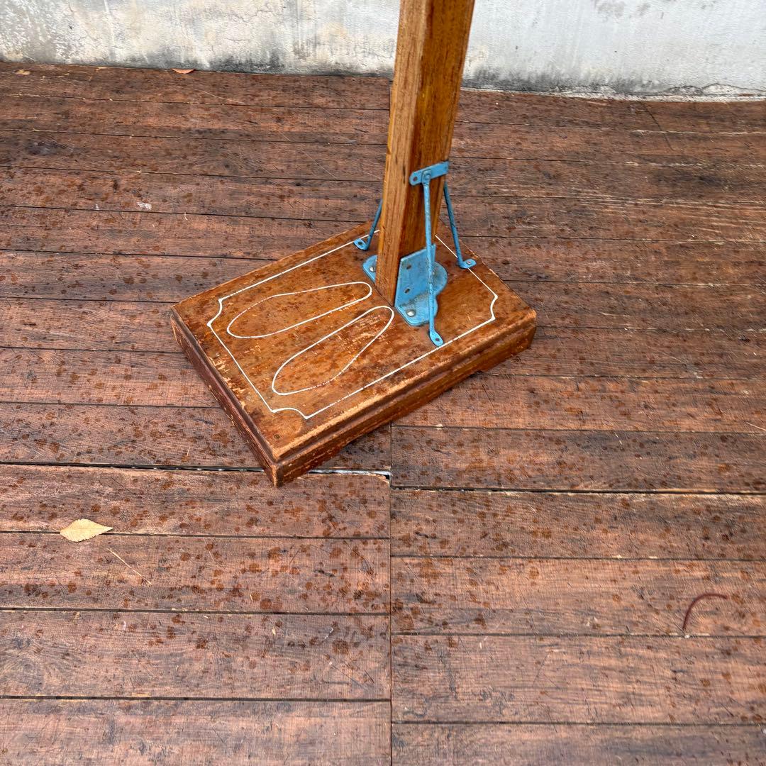 昭和レトロ 木製 身長計 アンティーク 計測器 什器 古道具 ビンテージ