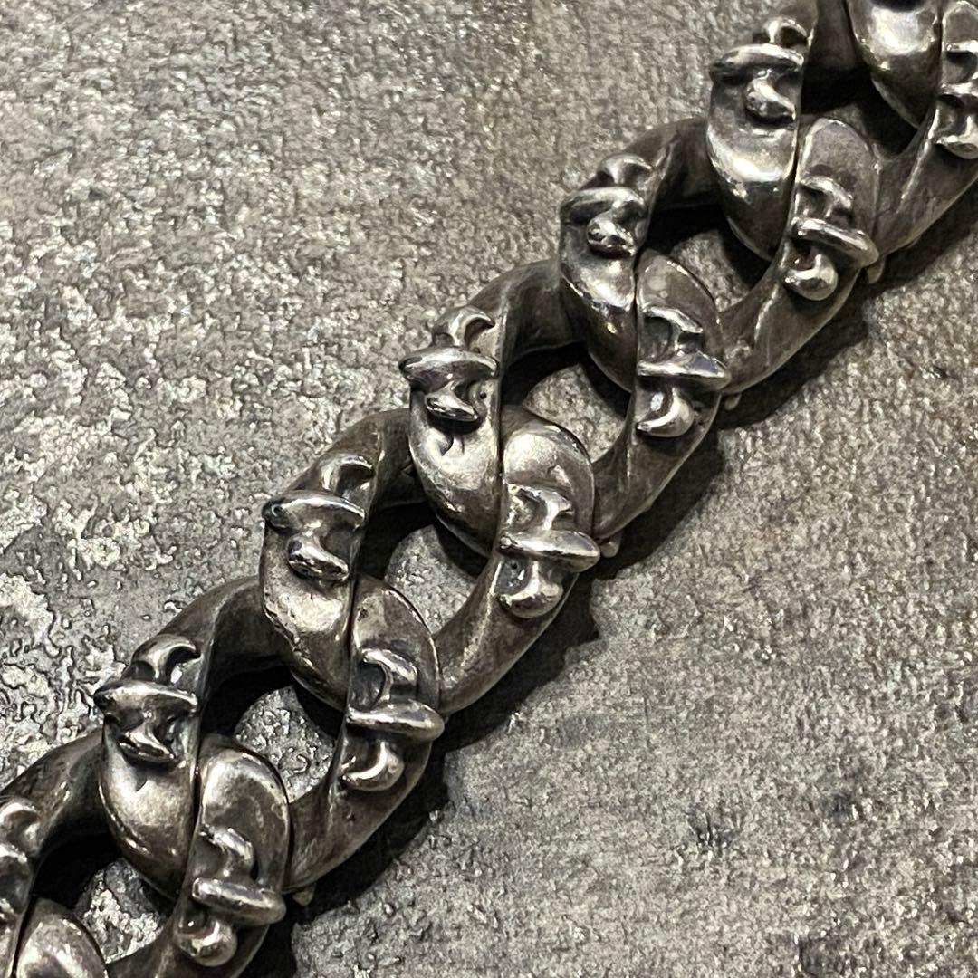 A&G シルバー サファイア クロス フレア ファンシー チェーン ブレスレット