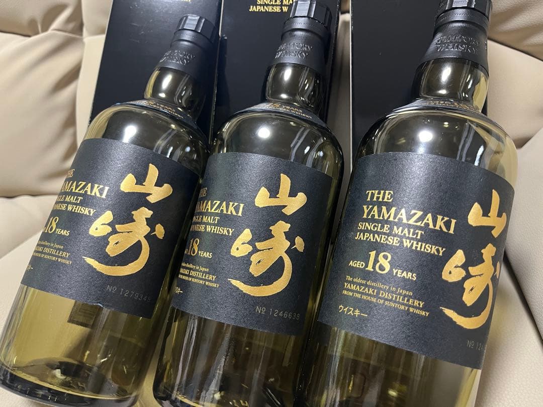 サントリー　ウイスキー　山崎18年　空瓶空箱3セット