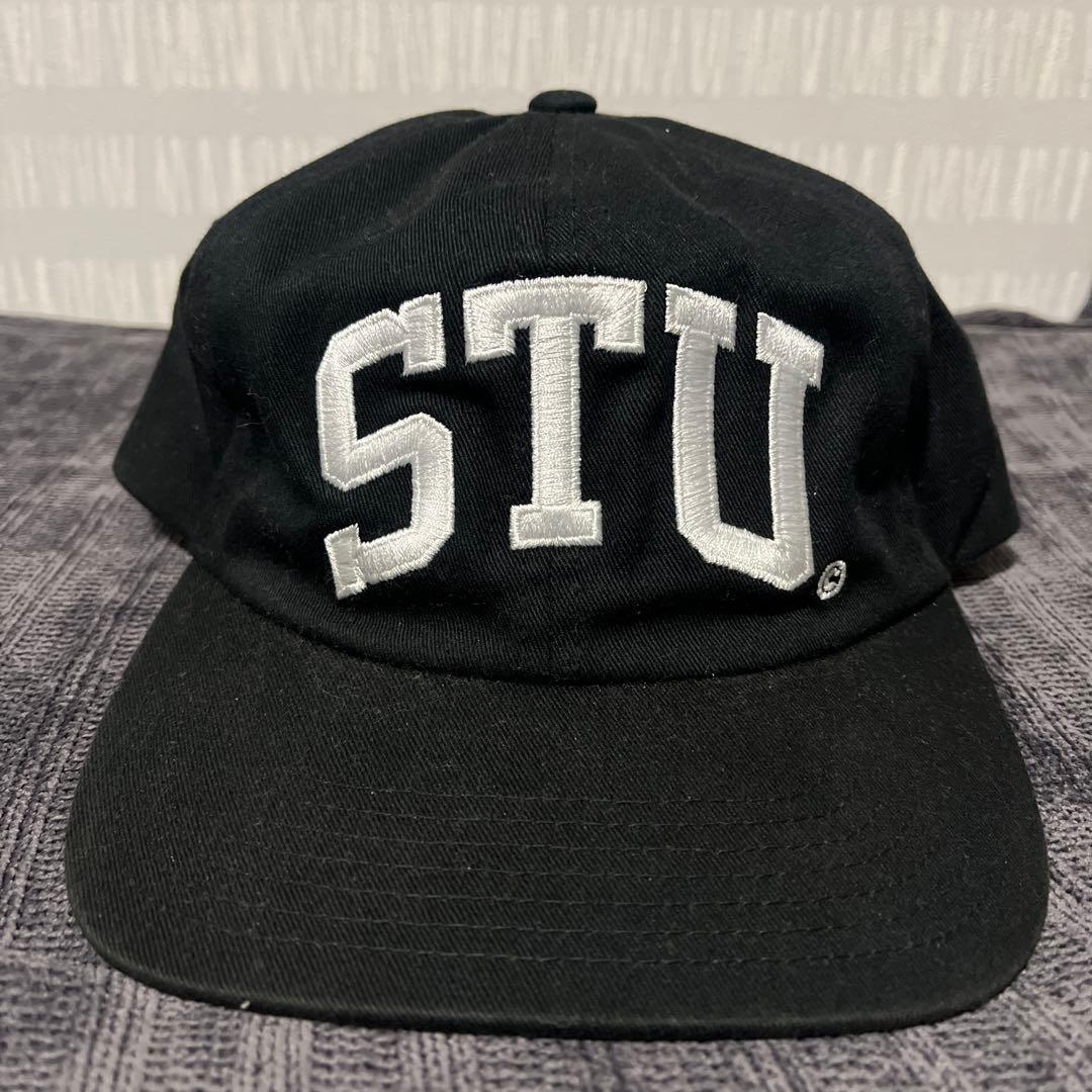 STU刺繍 ブラックキャップ Stussy