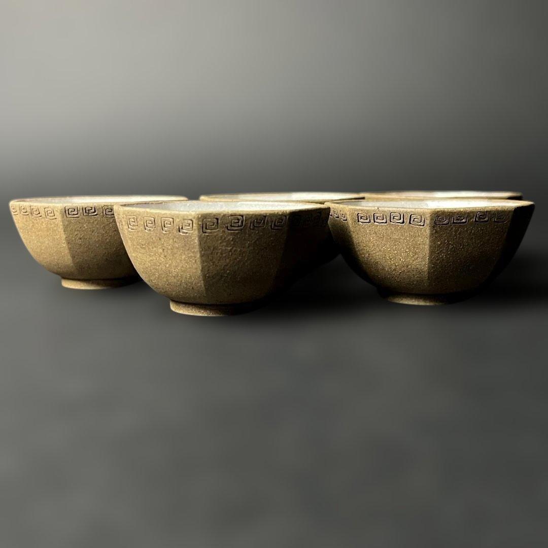 唐物 朱泥煎茶碗 五客 清朝期 中国美術 古玩 SH47