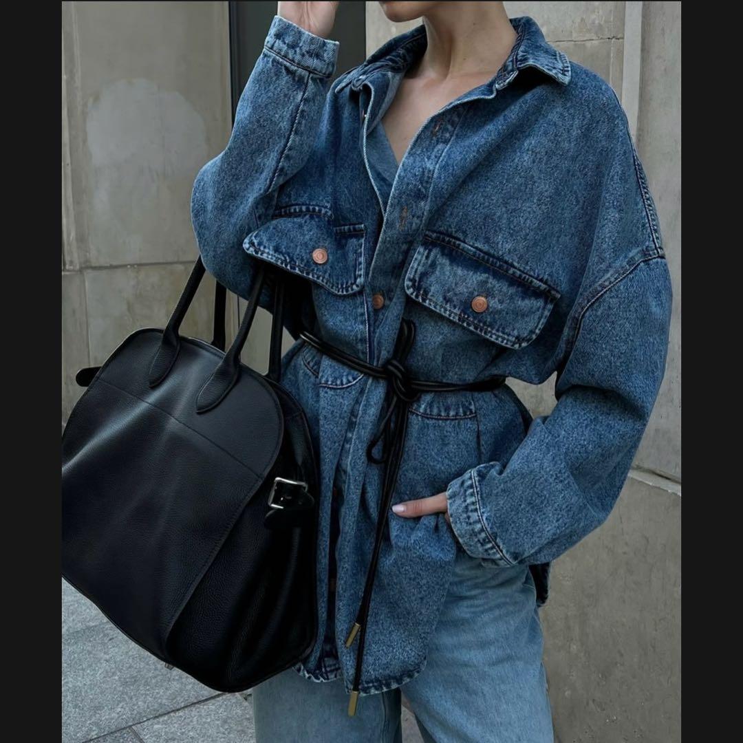 JISTORY 黒 本革　ハンドバッグ