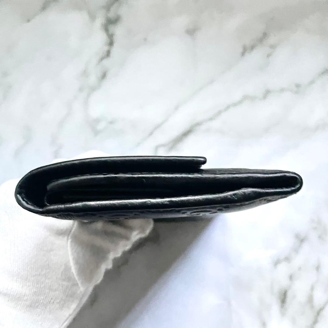 GUCCI グッチ フラップ 長財布　シマレザー　3つ折り財布　0117-②