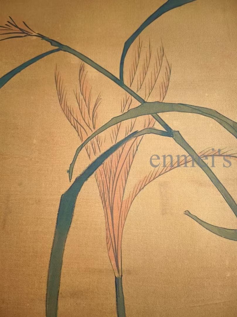 中国古美術 清代 邊寿民作款 水鳥と花図 絹本 四尺 手描き 掛け軸 書 中堂画