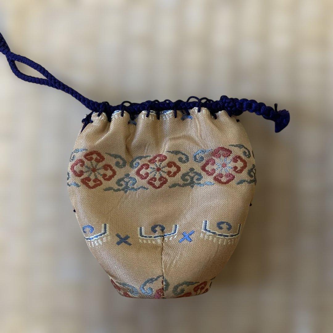 【茶道具】茶入れ（肩つき）と仕覆（古代名物裂 加比丹段花紋）