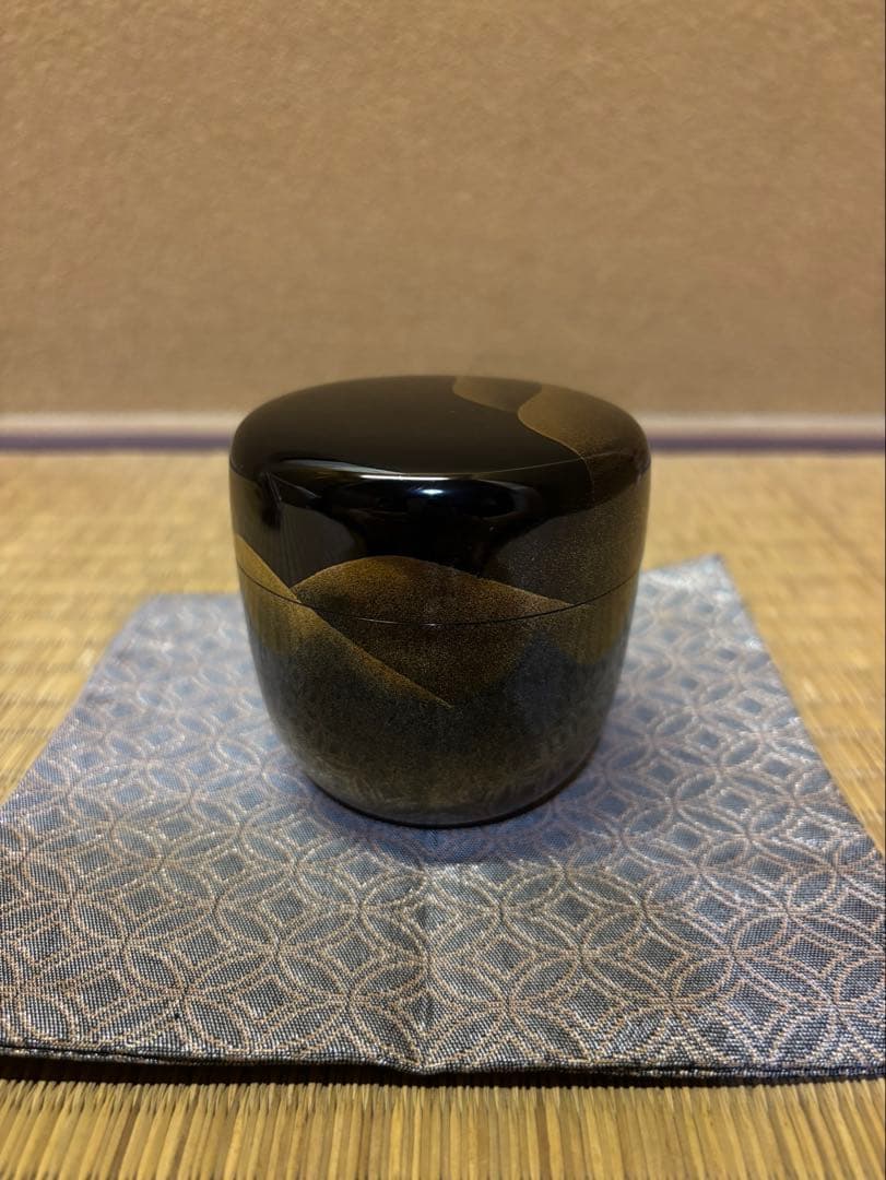 鵬雲斎　箱書　遠山大棗　新井宗賀　加賀蒔絵　蒔絵　棗　茶器　茶道具