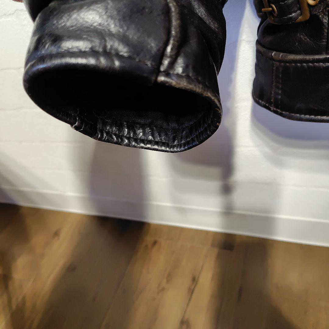 Schott シングルライダース ブラック 茶芯