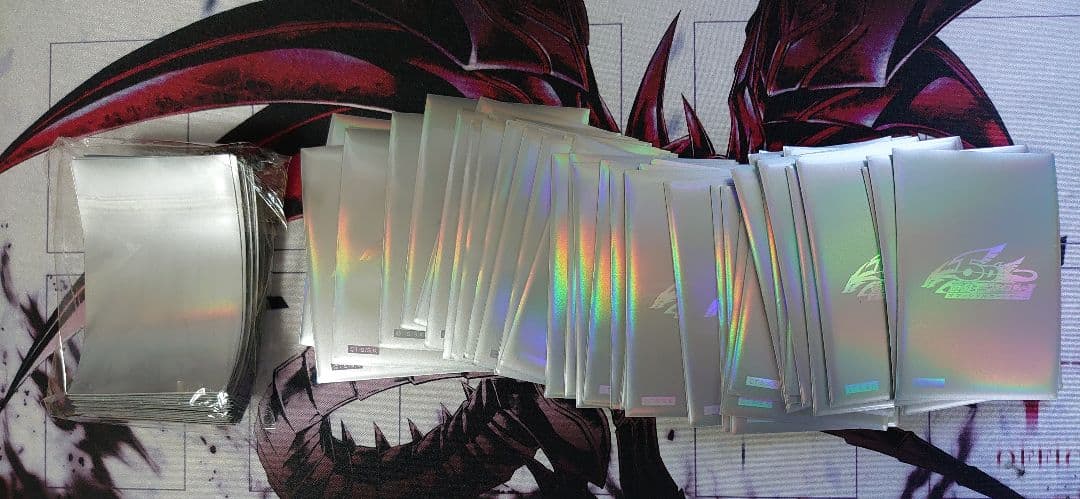 遊戯王 5ds ロゴ スリーブ シルバー 未使用58枚 使用42枚