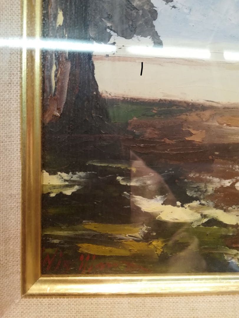 絵画　油絵　木製額縁　美術系