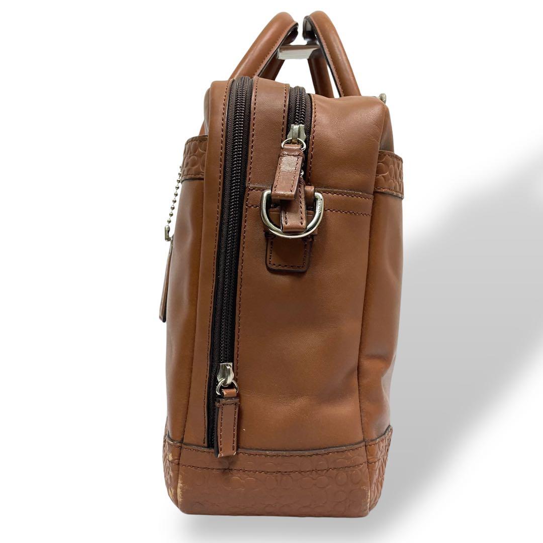 Coach コーチ　ビジネスバッグ　レザー　ブラウン シグネチャー　F70550