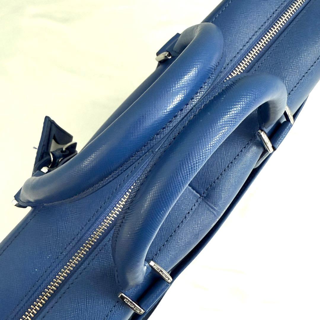 【極美品】ペッレモルビダ キャピターノ レザー ビジネスバッグ ブルー 2way