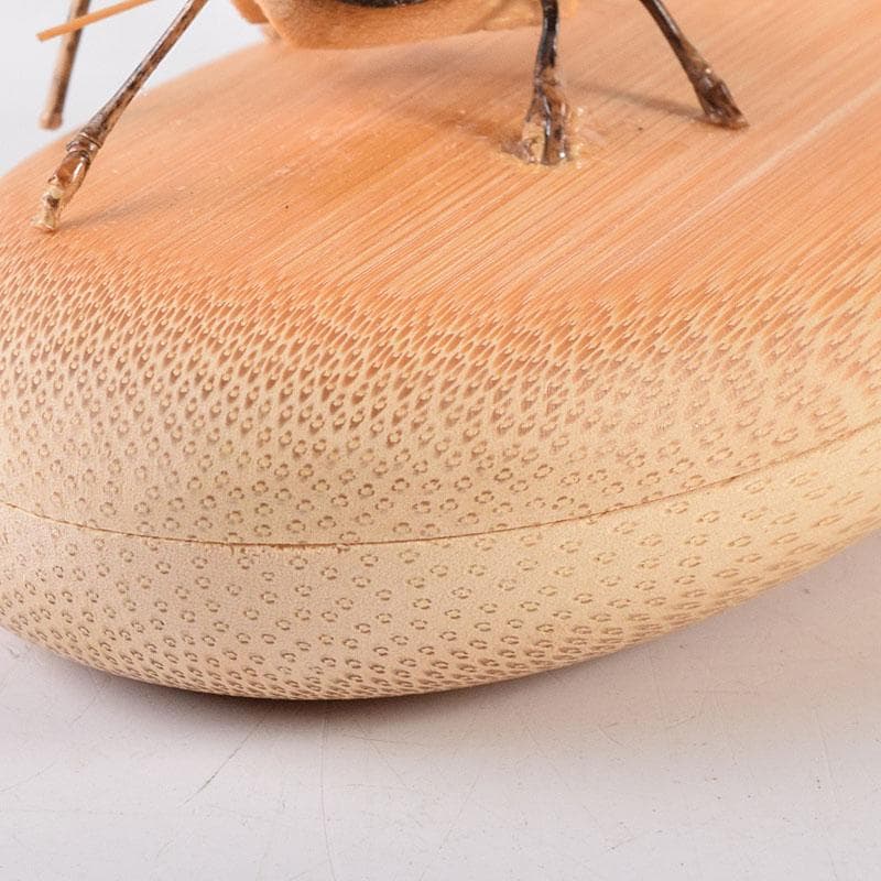 茶道具　加州木芸師　清水晃樹作　大名竹　福茄子香合　鈴虫付　共箱　V　8011