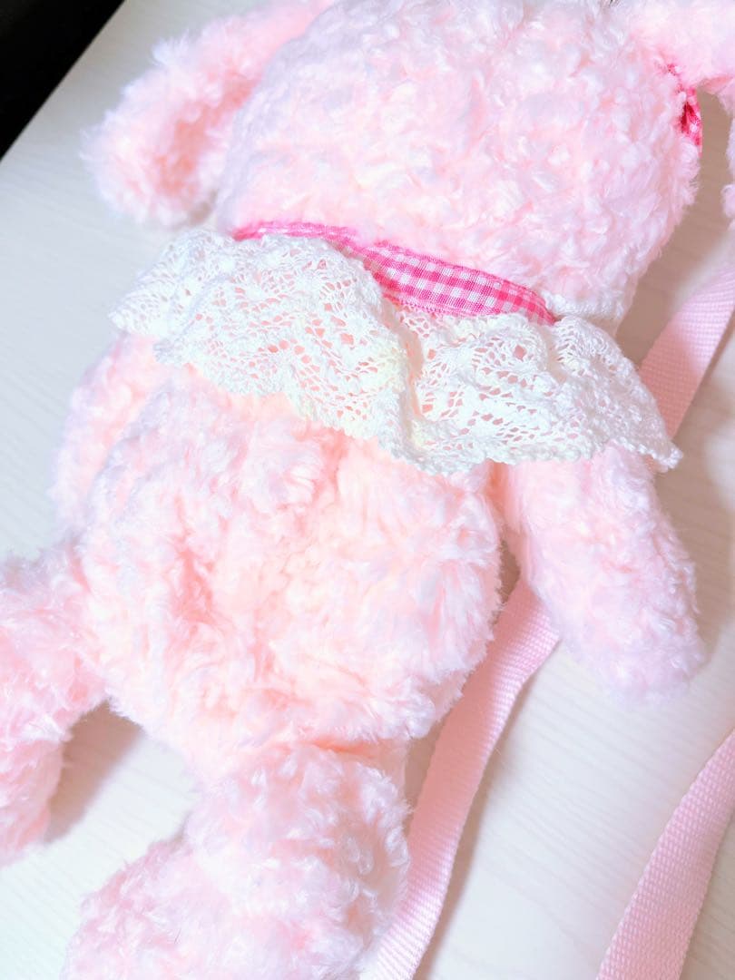 うさくみゃポシェット　ピンク×ピンク　チェックリボン　BABY