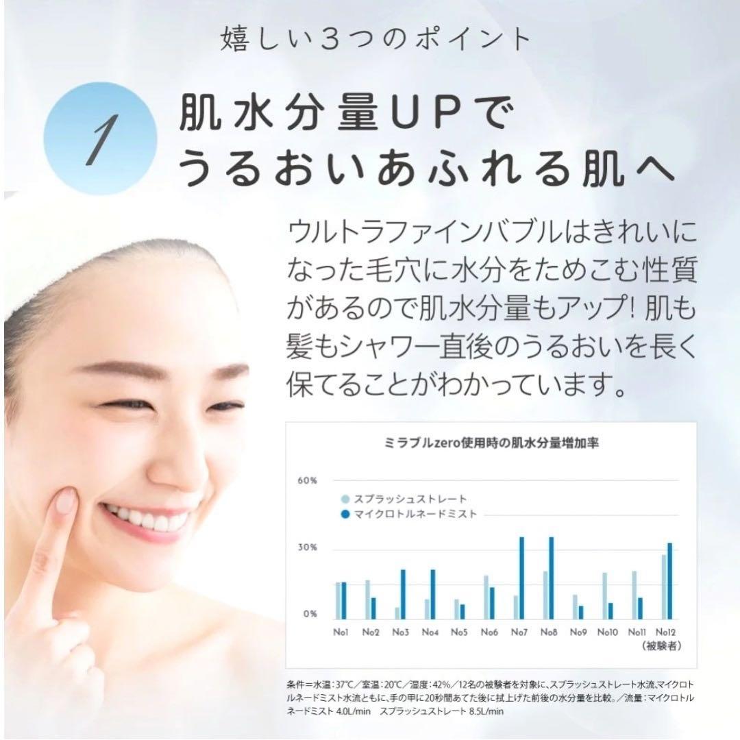 ミラブルゼロ ウルトラファインバブルシャワーヘッド 【正規品 新品未使用】