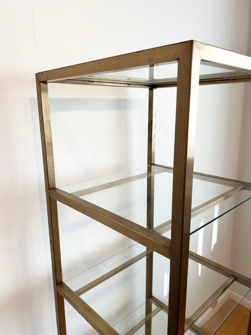 値下げ！ガラス製オープンディスプレイケース 4段 真鍮