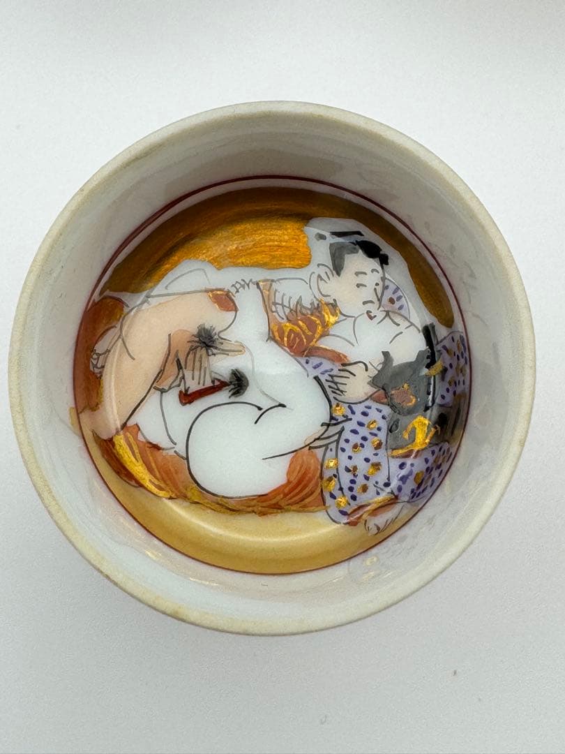 九谷焼　春画　盃　5つセット　アンティーク