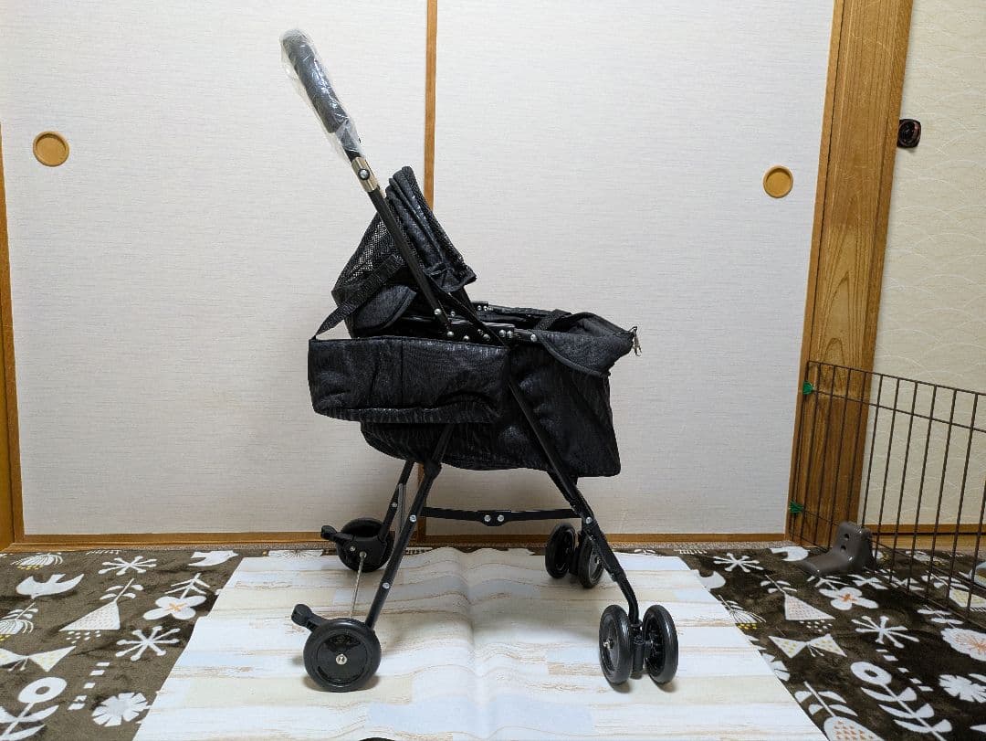 ブラック メッシュ ペットカート