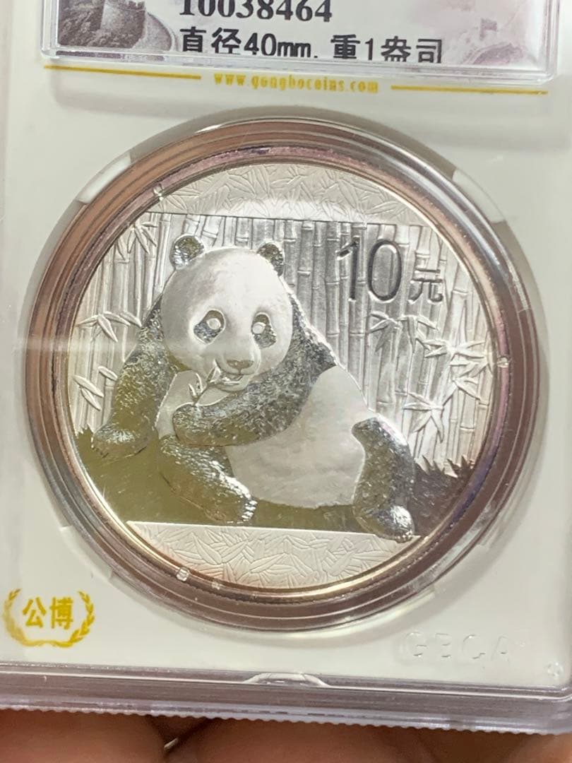 2015年 パンダ銀貨 10元 MS 70