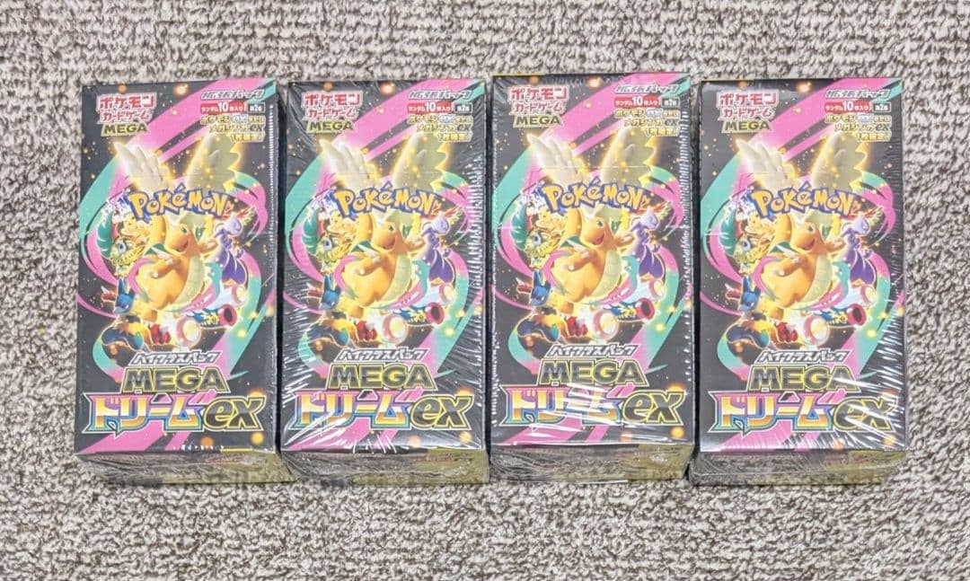 【シュリンク付き】ポケモンカードゲーム　MEGAドリームex　4BOX