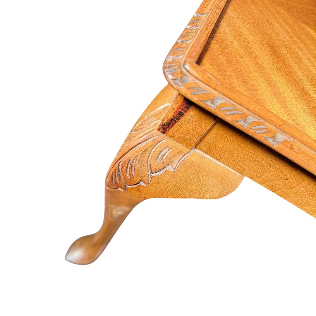 HR754 【ビンテージ】イギリス　英国　アンティーク　ガラストップローテーブル