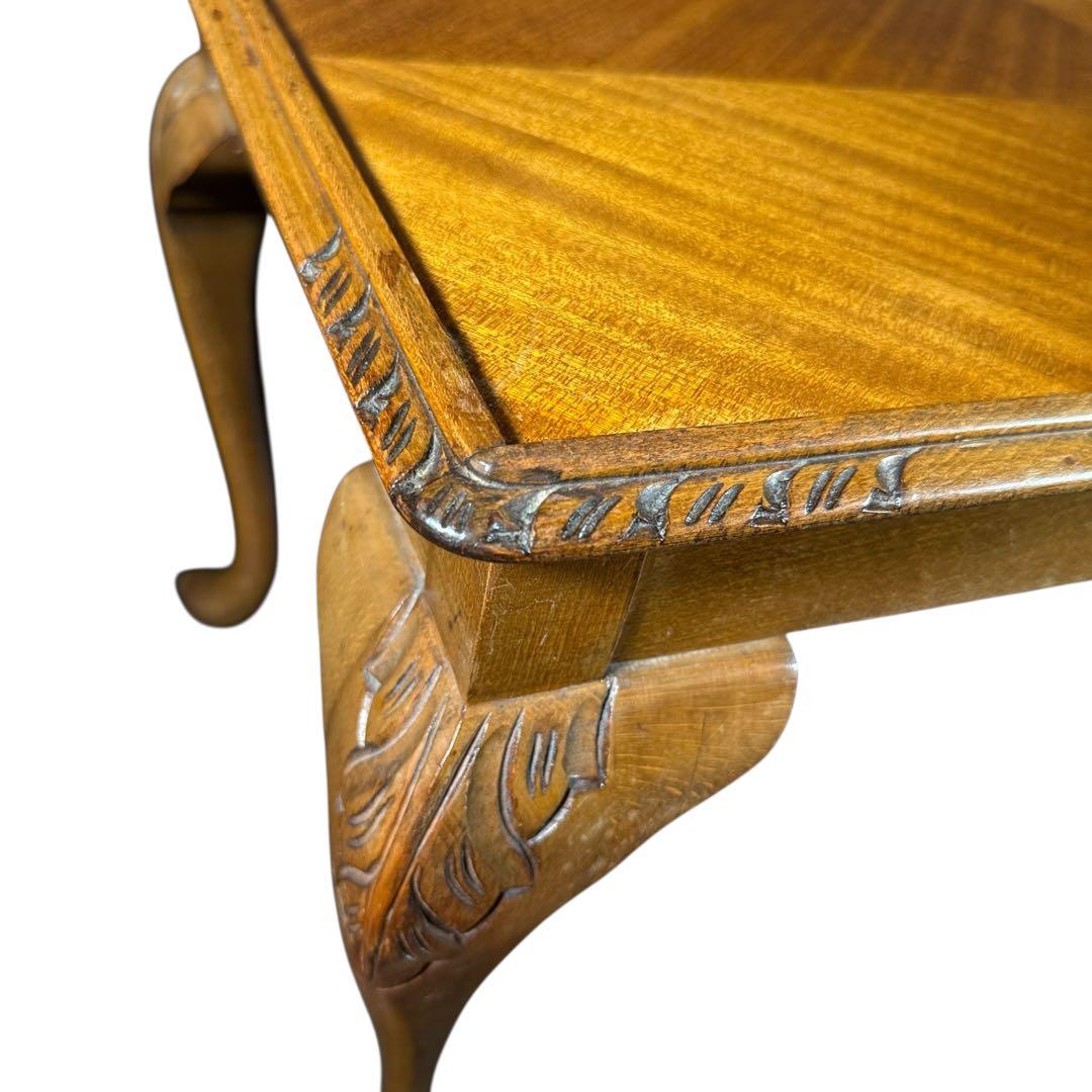 HR754 【ビンテージ】イギリス　英国　アンティーク　ガラストップローテーブル