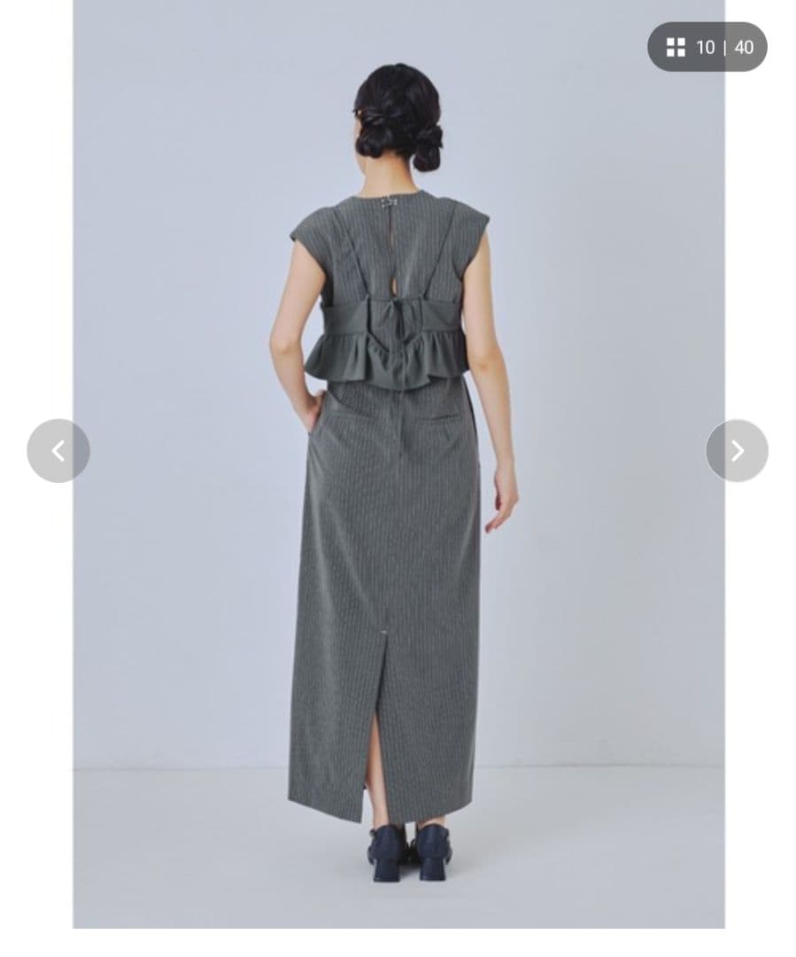 ピンストライプスリーブレスビスチェドレス 2点セット niana