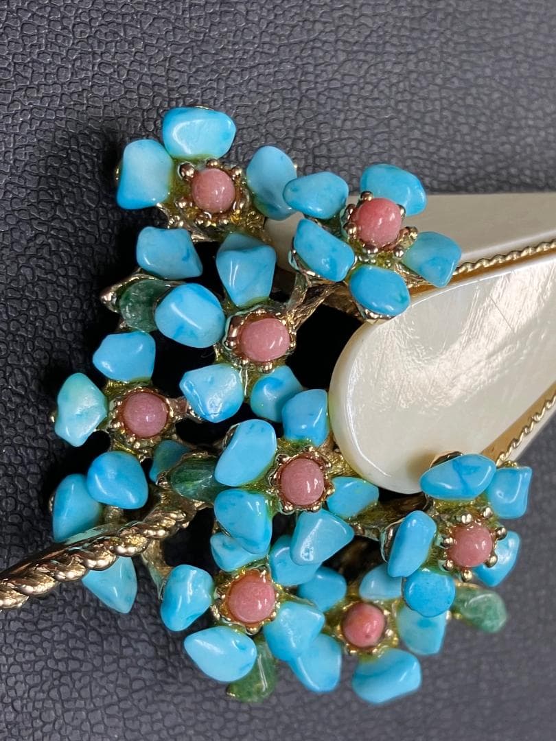 ヴィンテージ　スワボダ　Swoboda　ブローチ　傘　アンブレラ　フラワー