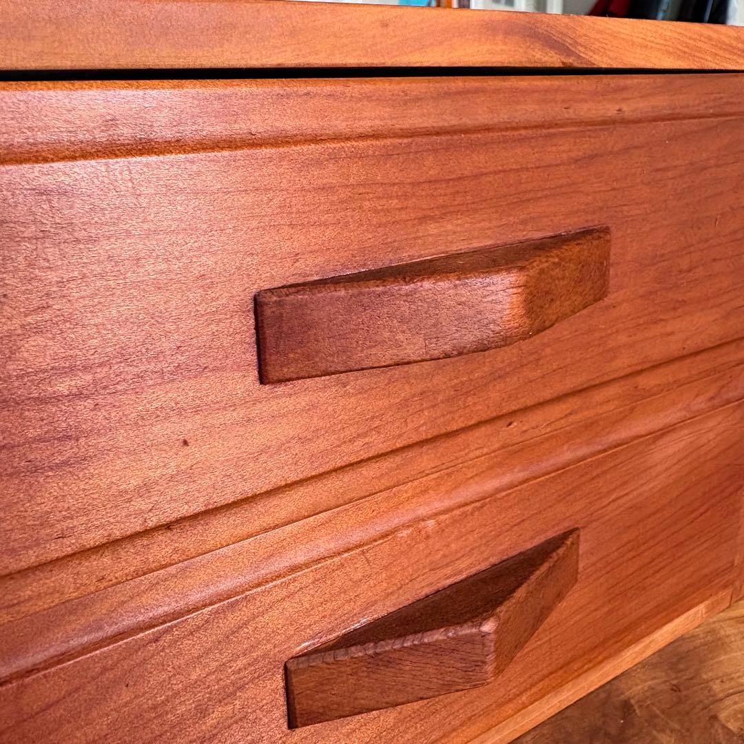 無垢材 ヴィンテージ小引き出し 2段／昭和レトロ／チェリー材／職人手仕事