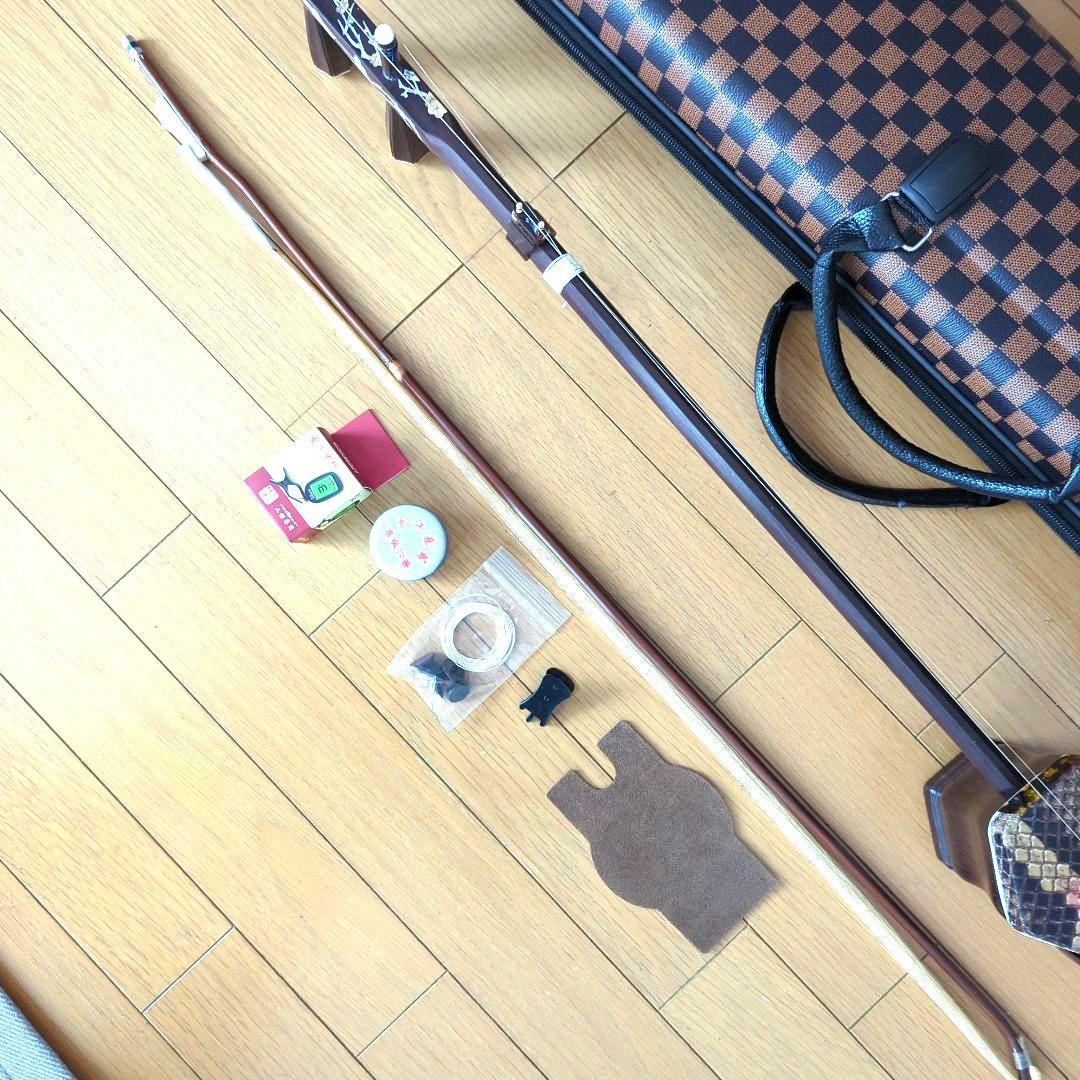 胡涵柔製作 未使用 最上級 明清老紅木 龍、鳳凰螺鈿 湾頭二胡2