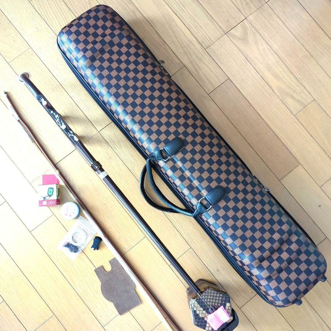 胡涵柔製作 未使用 最上級 明清老紅木 龍、鳳凰螺鈿 湾頭二胡2