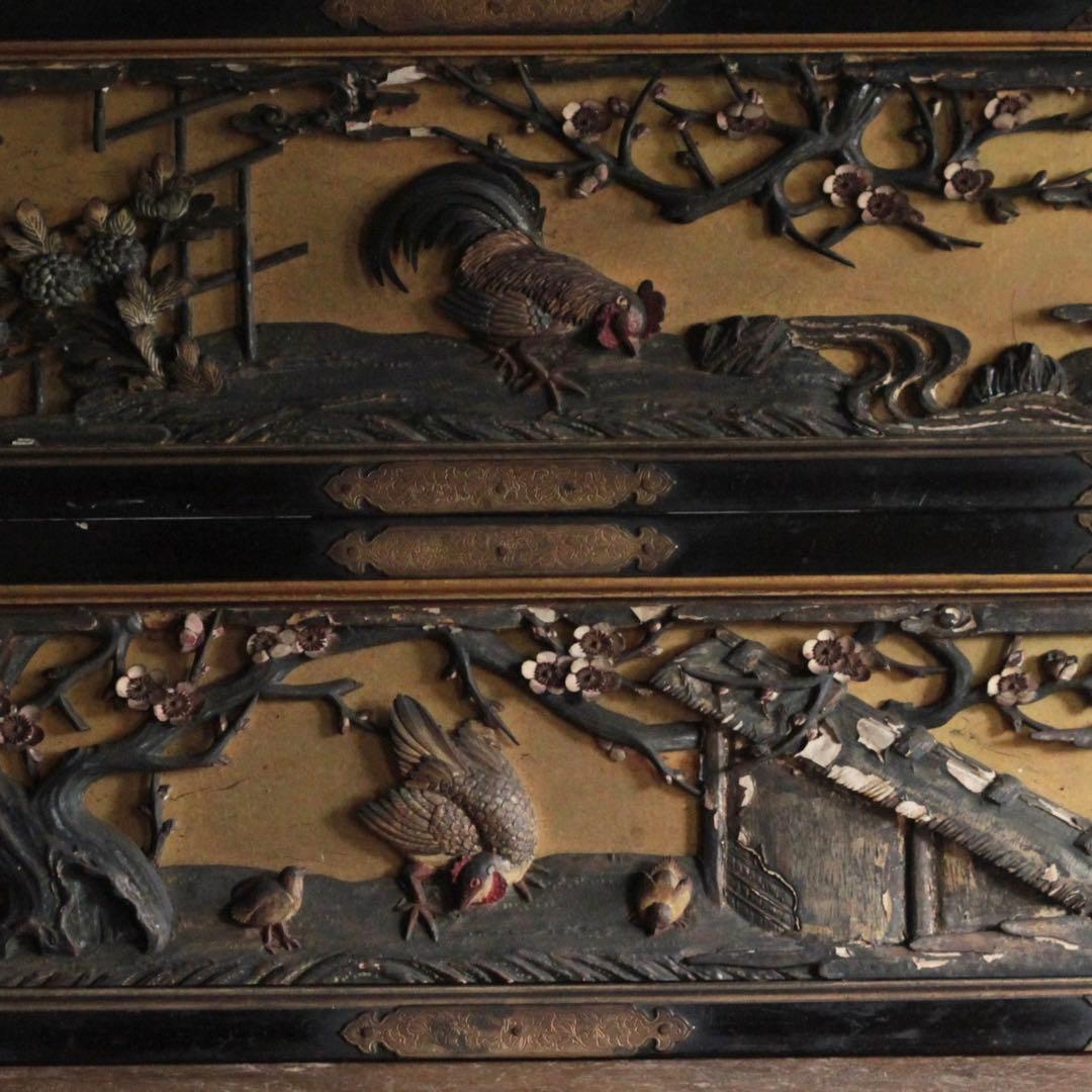 細密工芸 木彫 袋戸？ 芝山蒔絵 古美術 古道具 アンティーク