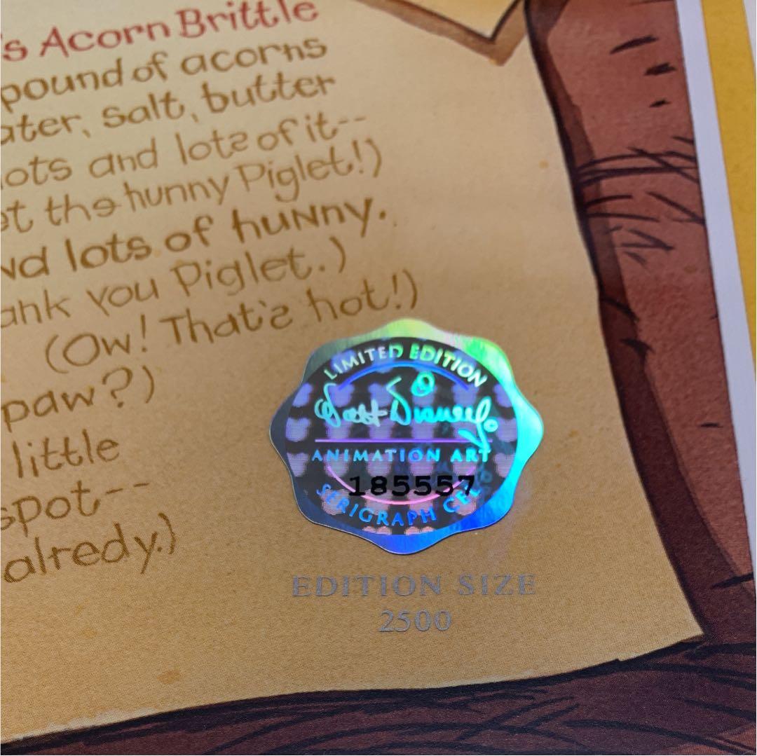 【限定品】絵画 セル画 ディズニー くまのプーさん Recipe for Fun