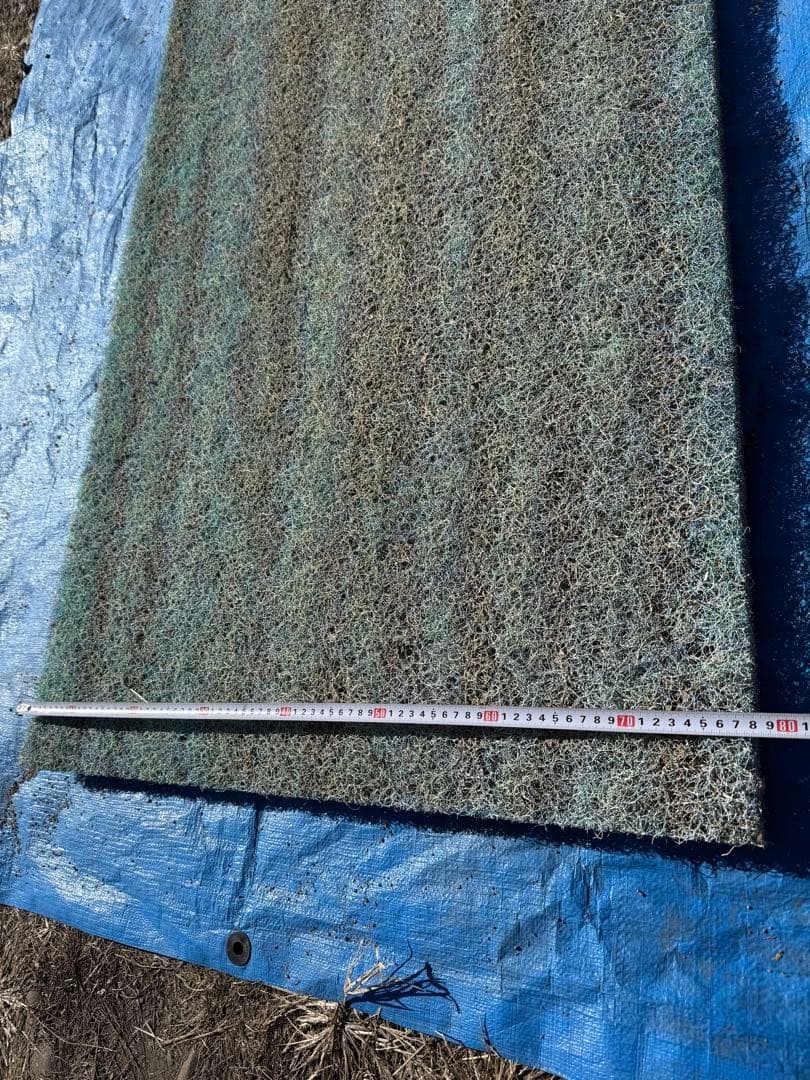2枚セット ビニロック ろ材 全長2m 錦鯉 金魚 池 濾過層 フィルター 中古