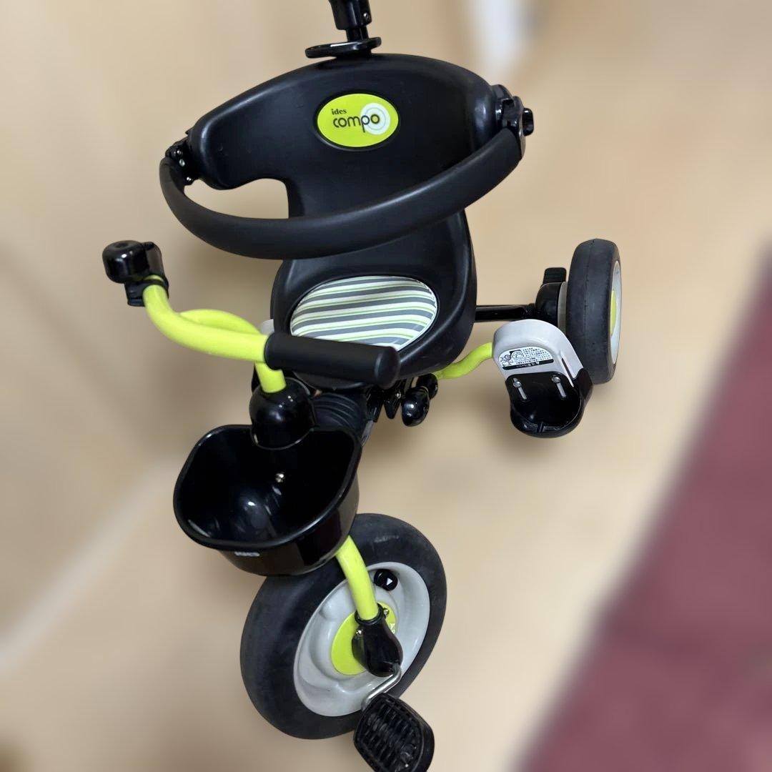 中古】 TOWN 三輪車 ブラック・グリーン　ides compo