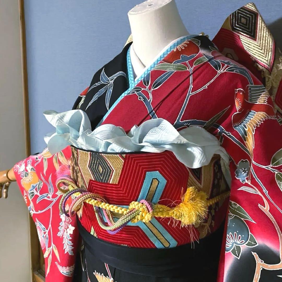 振袖フルセット　京紅型　良家のお嬢様　成人式振袖　振袖