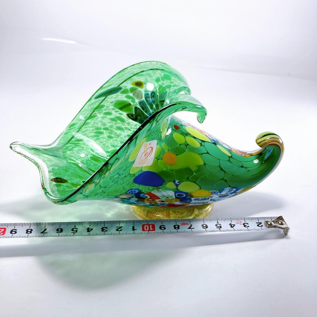 【希少】ムラノ ミルフィオリ シェル モチーフ オブジェ　ムラーノ|1498|☆