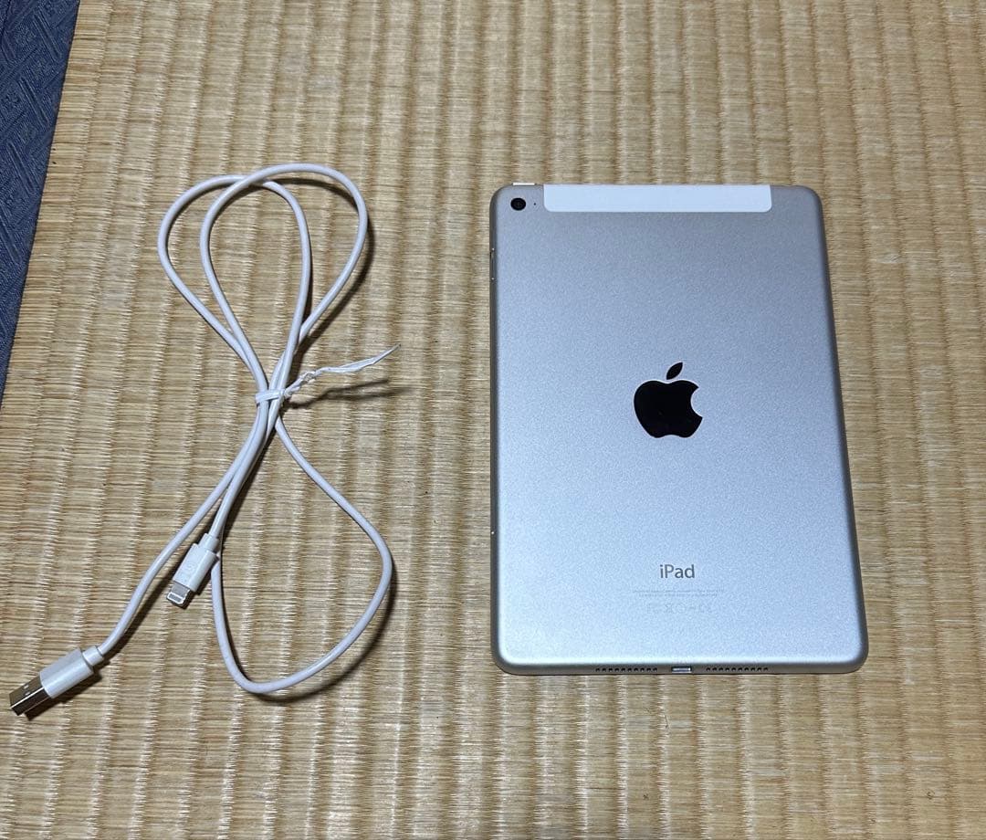 Apple iPad mini4 本体シルバー 充電ケーブル付き