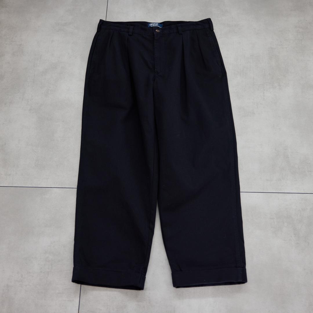 W36×L30 90s 初期タグ ラルフローレン ポロチノ ダークネイビー