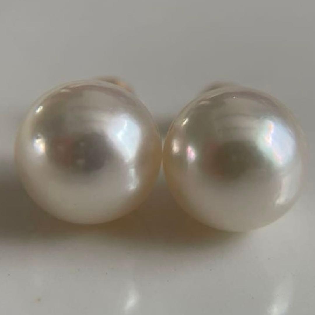宇和島産 あこや本真珠 大珠　パール ピアス 金具K18 イエローゴールド