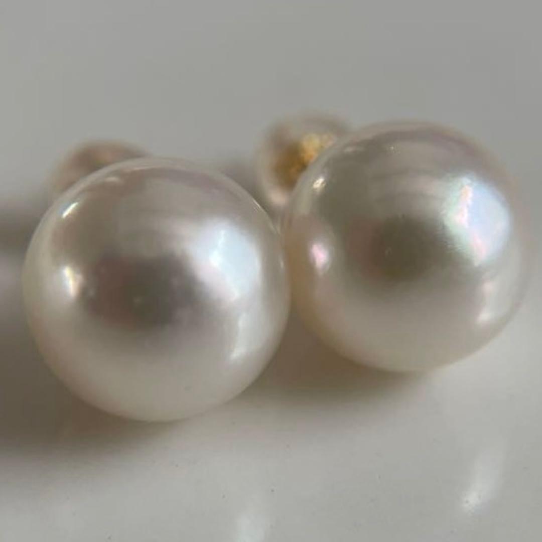 宇和島産 あこや本真珠 大珠　パール ピアス 金具K18 イエローゴールド