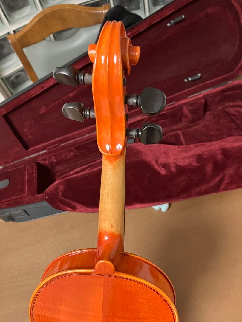 オレンジ色 バイオリン 4弦 ケース付き